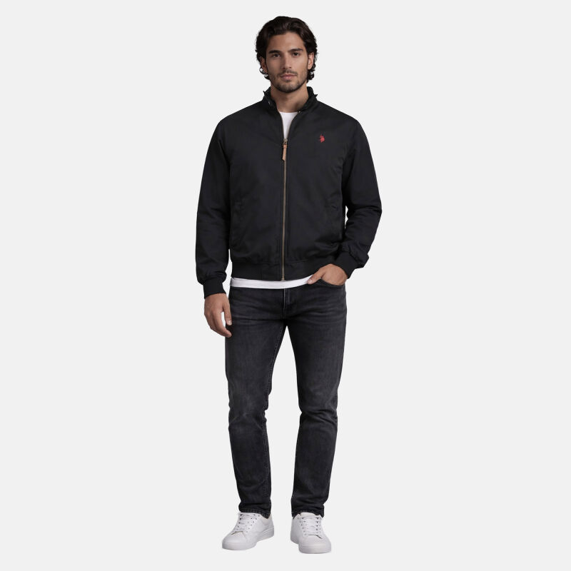 U.S. POLO ASSN. Herren Jacke P037 Schwarz-Rot-Größe 54 - Gr. XXL