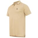U.S. POLO ASSN. Herren Poloshirt mit offenem Kragen P038 Beige-Navy-Größe XL - Gr. XL