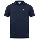 U.S. POLO ASSN. Herren Poloshirt mit offenem Kragen P038 Navy-Hellblau-Größe XL - Gr. XL