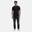 U.S. POLO ASSN. Herren Poloshirt mit offenem Kragen P038 Schwarz-Beige-Größe S - Gr. S