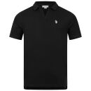 U.S. POLO ASSN. Herren Poloshirt mit offenem Kragen P038 Schwarz-Beige-Größe S - Gr. S