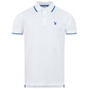 U.S. POLO ASSN. Herren Poloshirt Shortsleeve P040 Weiss-Royal-Größe XXL - Gr. 2XL