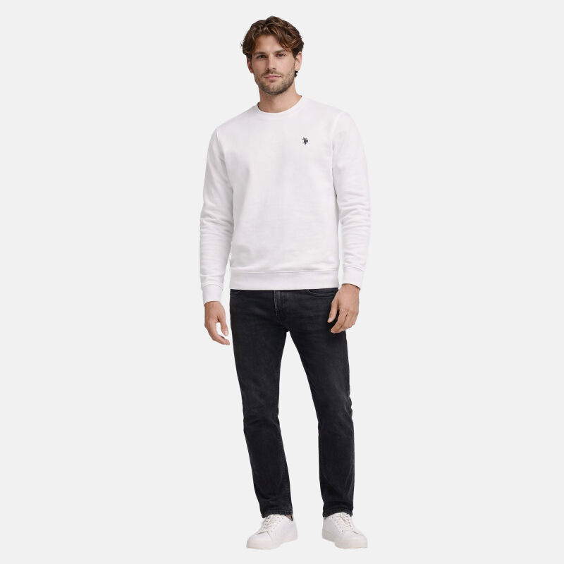U.S. POLO ASSN. Herren Sweatshirt P042 Weiss-Navy-Größe XXL - Gr. 2XL