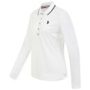 U.S. POLO ASSN. Damen Poloshirt Longsleeve P043 Weiss-Navy-Größe M - Gr. M