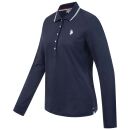 U.S. POLO ASSN. Damen Poloshirt Longsleeve P043 Navy-Weiss-Größe XL - Gr. XL