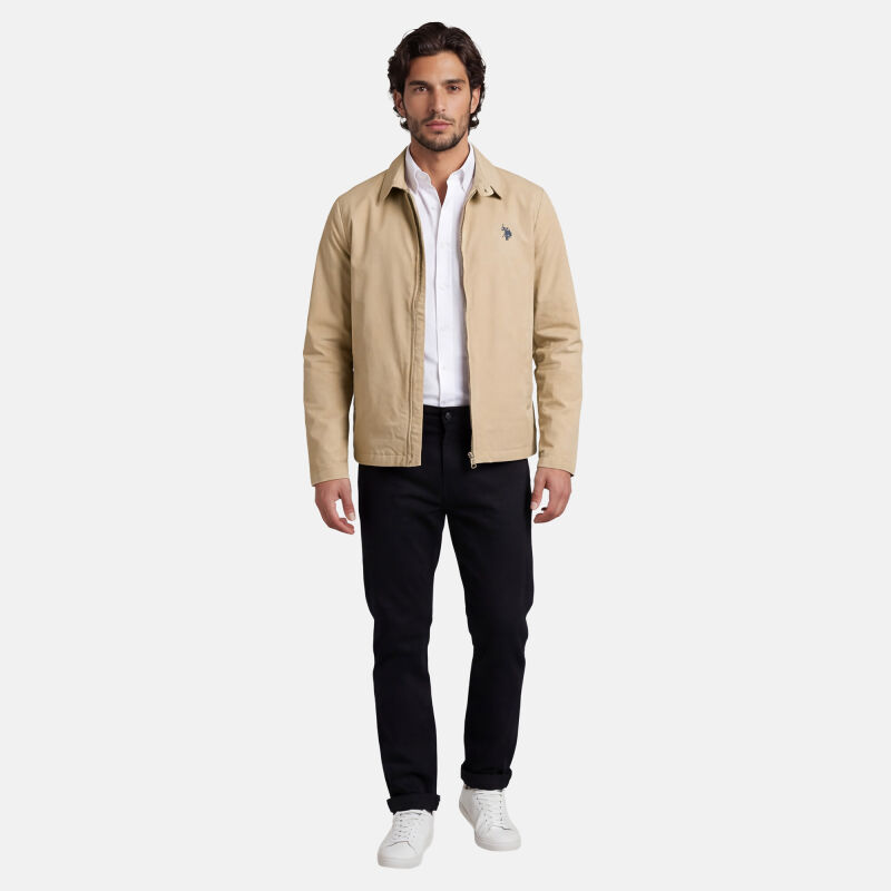 U.S. POLO ASSN. Herren Jacke P044 Beige-Navy-Größe 52 - Gr. XL