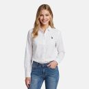 U.S. POLO ASSN. Damen Leinenshirt P045 Weiss-Navy Größe M - Gr. M