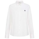 U.S. POLO ASSN. Damen Leinenshirt P045 Weiss-Navy Größe M - Gr. M