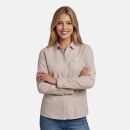 U.S. POLO ASSN. Damen Leinenshirt P045 Beige-Weiss Größe S - Gr. S