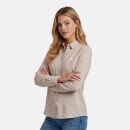 U.S. POLO ASSN. Damen Leinenshirt P045 Beige-Weiss Größe S - Gr. S