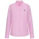 U.S. POLO ASSN. Damen Leinenshirt P045 Pink-Navy Größe M - Gr. M