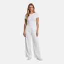 U.S. POLO ASSN. Damen Weite Hose aus Leinenmix P046 Weiss-Navy Größe L - Gr.L