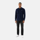 U.S. POLO ASSN. Herren Cord-Hemd P048 Navy-Beige Größe M - Gr.M