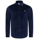 U.S. POLO ASSN. Herren Cord-Hemd P048 Navy-Beige Größe M - Gr.M