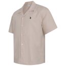 U.S. POLO ASSN. Herren Hemd mit Kubakragen P051 Beige-Navy Größe XL - Gr.XL