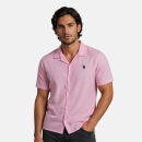 U.S. POLO ASSN. Herren Hemd mit Kubakragen P051 Pink-Navy Größe XL - Gr.XL