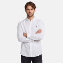 U.S. POLO ASSN. Herren Leinenmix Hemd Button-Down P049 Weiss-Navy Größe S - Gr.S