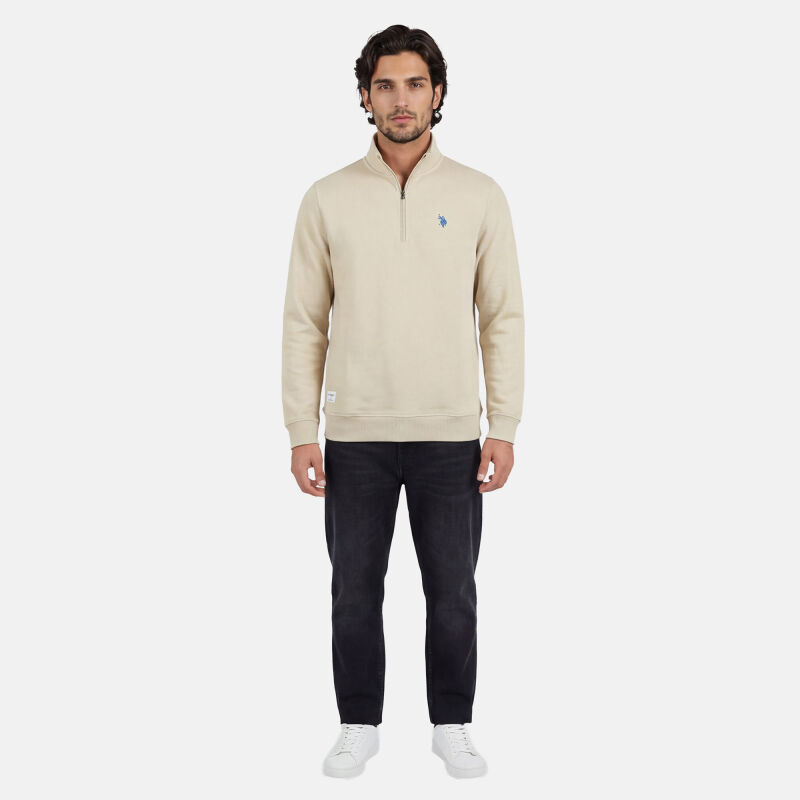 U.S. POLO ASSN. Herren Half-Zip Sweatshirt P053 Sand-Blau Größe XL - Gr.XL