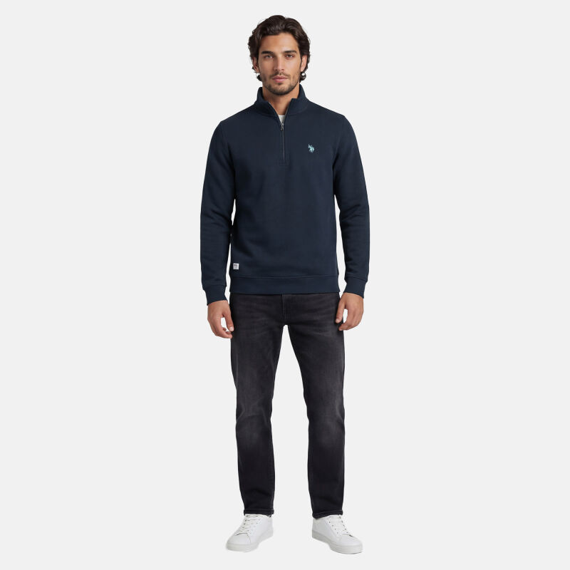 U.S. POLO ASSN. Herren Half-Zip Sweatshirt P053 Navy-Hellblau Größe XXL - Gr.2XL