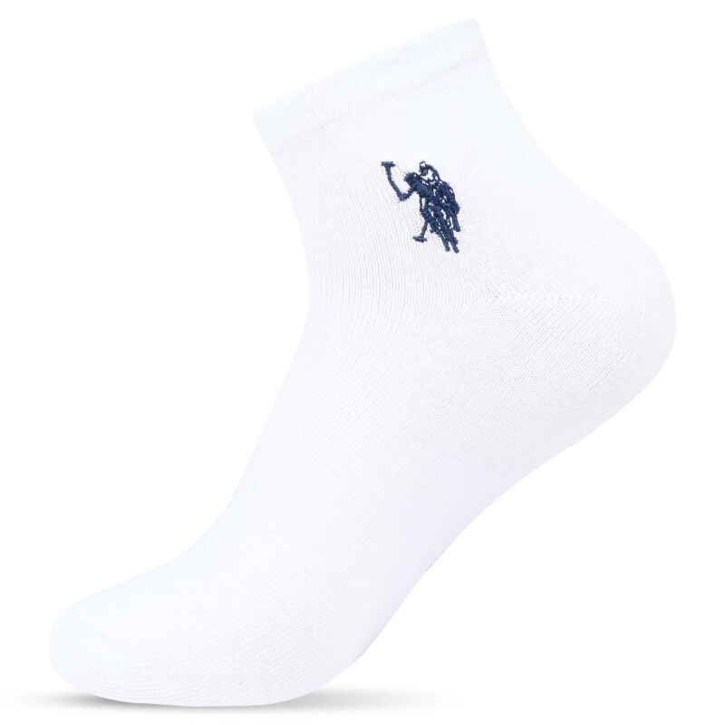 U.S. POLO ASSN. Herren Halbsocken Quarter-Socken 6-er Pack P054 Weiss Größe 35-38