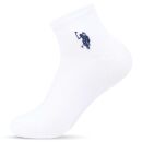 U.S. POLO ASSN. Herren Halbsocken Quarter-Socken 6-er Pack P054 Weiss Größe 35-38