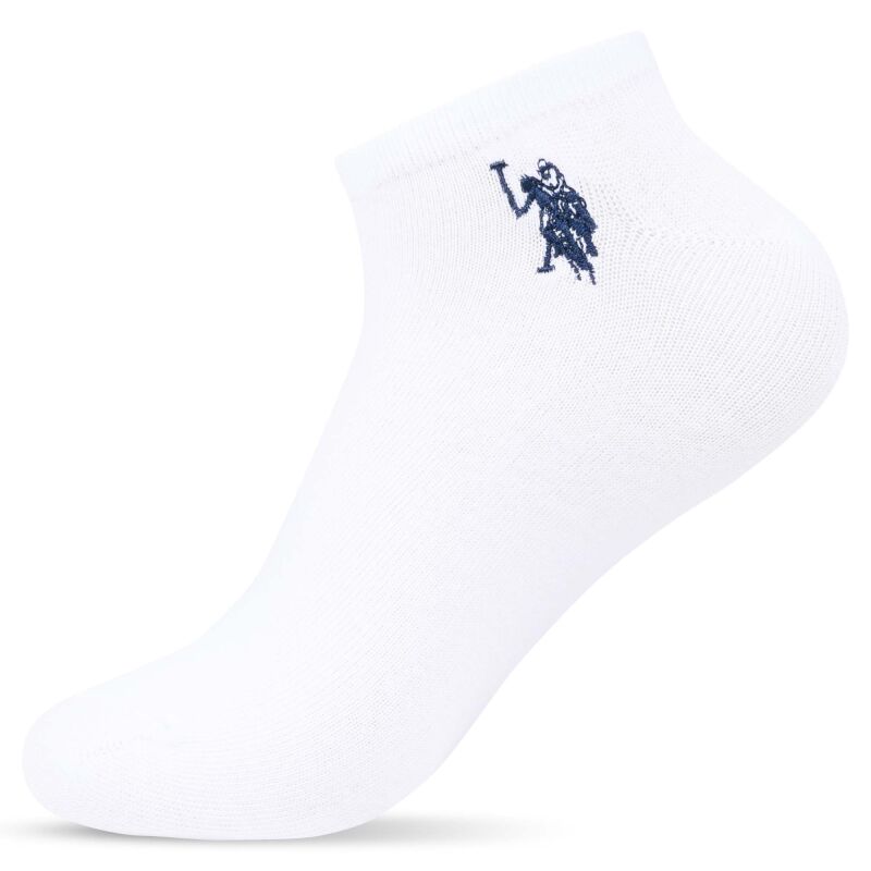 U.S. POLO ASSN. Herren Kurzsocken Sneaker-Socken 6-er Pack P055 Weiss Größe 35-38