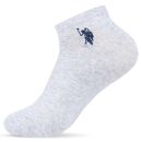 U.S. POLO ASSN. Herren Kurzsocken Sneaker-Socken 6-er Pack P055 GrauMel-Weiss-Schwarz Größe 39-42