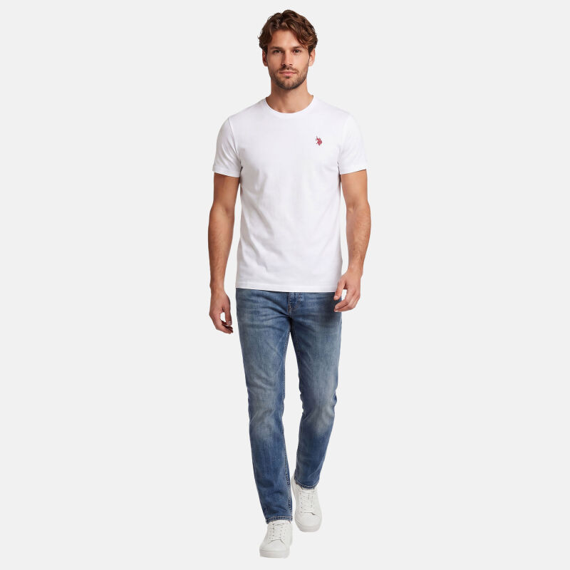 U.S. POLO ASSN. Herren T-Shirt Crewneck rundhals 2er Pack P056 Weiss & Weiss  Größe M - Gr.M