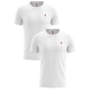U.S. POLO ASSN. Herren T-Shirt Crewneck rundhals 2er Pack P-056 Weiss & Weiss  Größe M - Gr.M