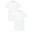 U.S. POLO ASSN. Herren T-Shirt Crewneck rundhals 2er Pack P056 Weiss & Weiss  Größe M - Gr.M