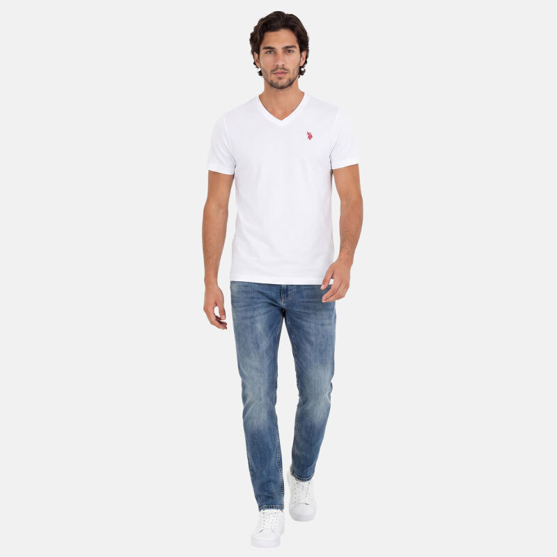 U.S. POLO ASSN. Herren T-Shirt V-Neck 2er Pack P057 Weiss & Weiss Größe XL - Gr.XL