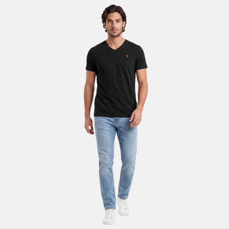 U.S. POLO ASSN. Herren T-Shirt V-Neck 2er Pack P057 Schwarz & Schwarz Größe XL - Gr.XL