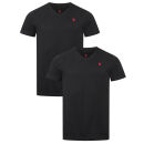 U.S. POLO ASSN. Herren T-Shirt V-Neck 2er Pack P057 Schwarz & Schwarz Größe XL - Gr.XL
