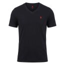 U.S. POLO ASSN. Herren T-Shirt V-Neck 2er Pack P-057 Schwarz & SchwarzSchwarz & GrauMelange Größe L - Gr.L