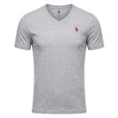 U.S. POLO ASSN. Herren T-Shirt V-Neck 2er Pack P-057 Schwarz & SchwarzSchwarz & GrauMelange Größe L - Gr.L
