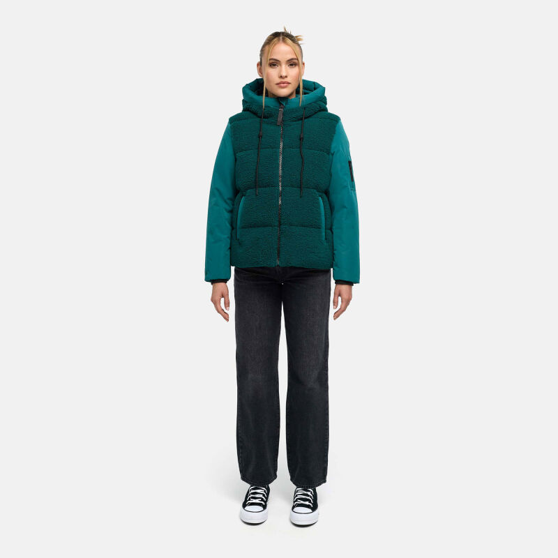 Marikoo Elidee Damen Teddyplüsch Jacke N142 Ocean Green Größe S - Gr.36
