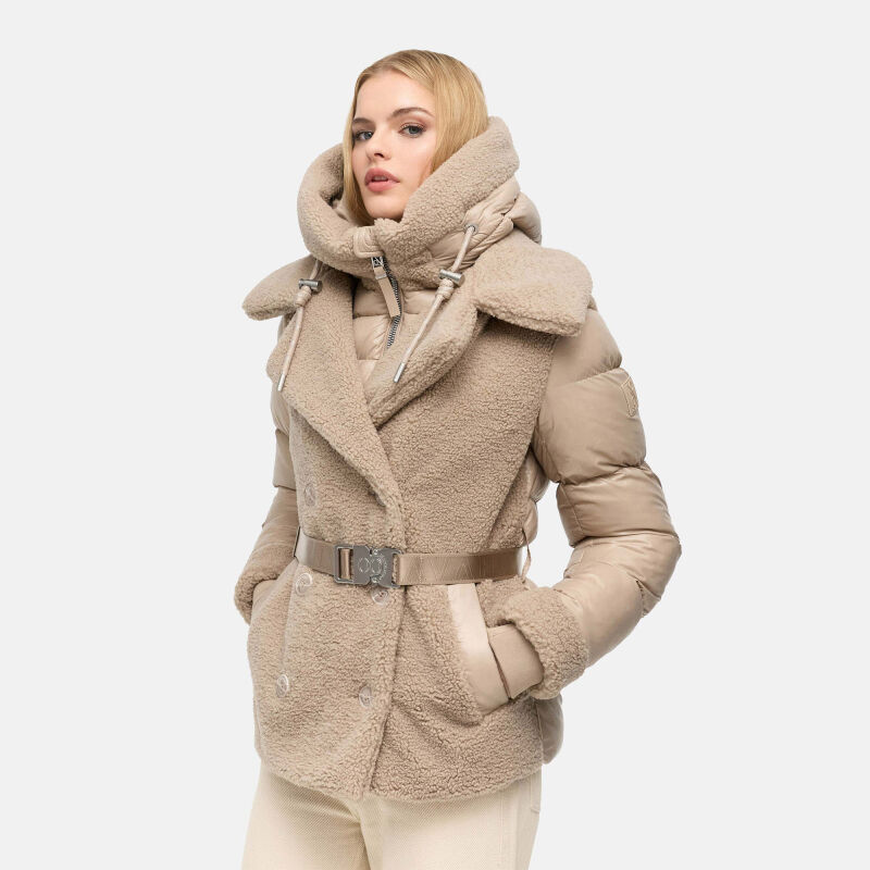 Navahoo Kuschelhäschen Damen Teddy Jacke Mit Futter N149 Light Taupe Größe S - Gr.36
