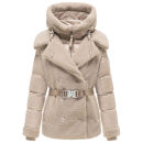 Navahoo Kuschelhäschen Damen Teddy Jacke Mit Futter N149 Light Taupe Größe S - Gr.36