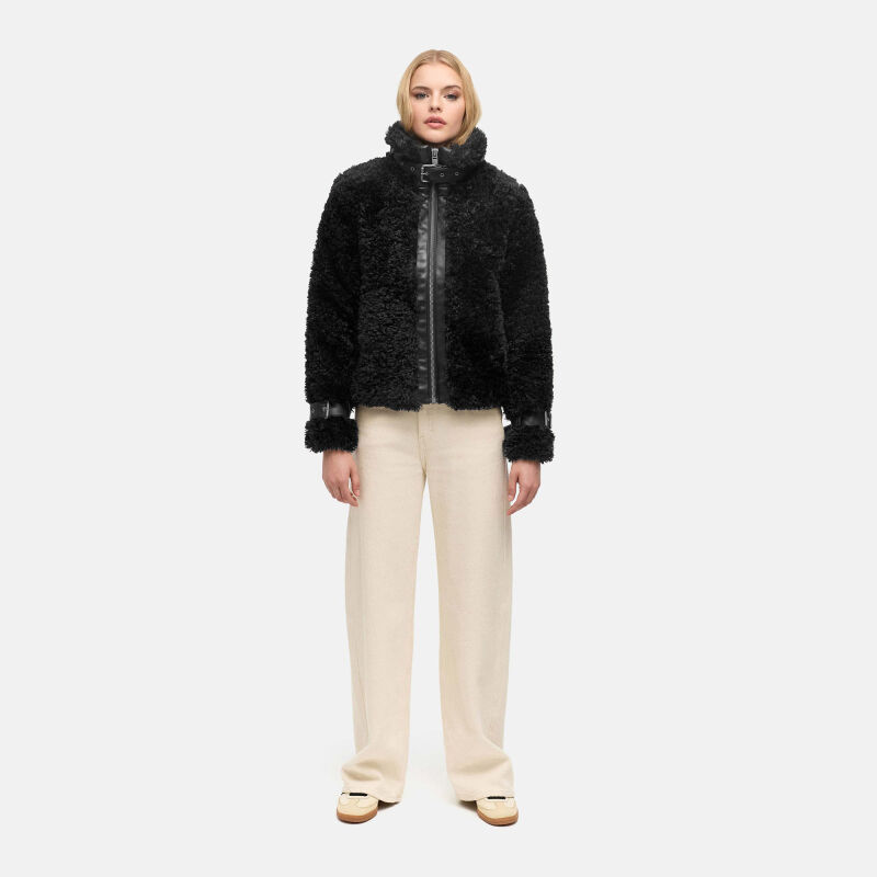 Navahoo Wuschelwonne Damen Teddyplüsch Jacke N171 Schwarz Größe XXL - Gr.44
