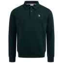 U.S. POLO ASSN. Herren Sweatpolo P-060 Darkgreen-Beige Größe M - Gr.M
