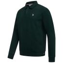 U.S. POLO ASSN. Herren Sweatpolo P-060 Darkgreen-Beige Größe M - Gr.M