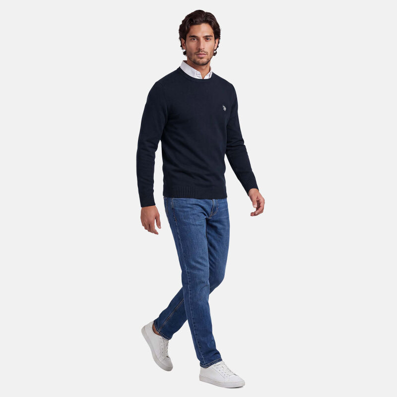 U.S. POLO ASSN. Herren Crewneck Pullover P-064 Navy-Beige Größe XXL - Gr.2XL