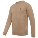 U.S. POLO ASSN. Herren Crewneck Pullover P-064 CamelMelange-Navy Größe M - Gr.M