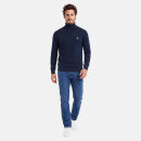 U.S. POLO ASSN. Herren Turtleneck Pullover P-065 Navy-Beige Größe S - Gr.S