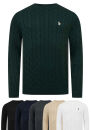 U.S. POLO ASSN. Herren Roundneck Pullover Zopfmuster P-066