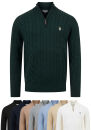 U.S. POLO ASSN. Herren Halfzip Pullover Zopfmuster P-067
