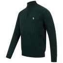 U.S. POLO ASSN. Herren Halfzip Pullover Zopfmuster P-067 Darkgreen-Beige Größe XXL - Gr.2XL