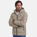 U.S. POLO ASSN. Herren Steppjacke mit Hoodie P-070 Beige-Navy Größe S - Gr.S