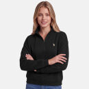 U.S. POLO ASSN. Damen Sweatshirt Halfzip P-072 Schwarz-Beige Größe L - Gr.L