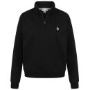 U.S. POLO ASSN. Damen Sweatshirt Halfzip P-072 Schwarz-Beige Größe L - Gr.L